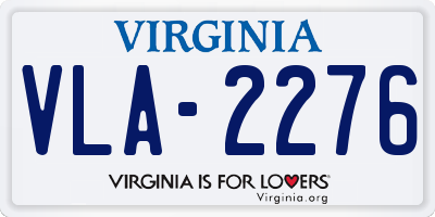 VA license plate VLA2276