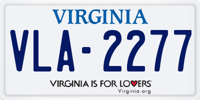VA license plate VLA2277
