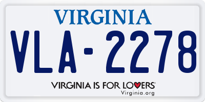 VA license plate VLA2278