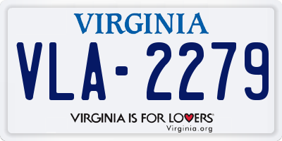 VA license plate VLA2279
