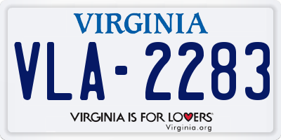 VA license plate VLA2283