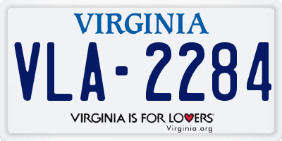 VA license plate VLA2284