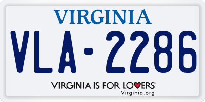VA license plate VLA2286