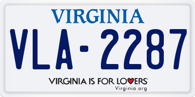 VA license plate VLA2287
