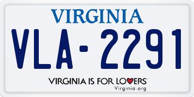VA license plate VLA2291