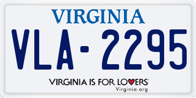 VA license plate VLA2295