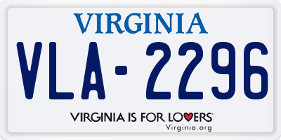 VA license plate VLA2296