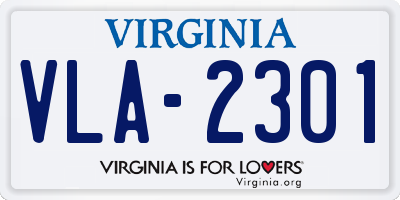 VA license plate VLA2301
