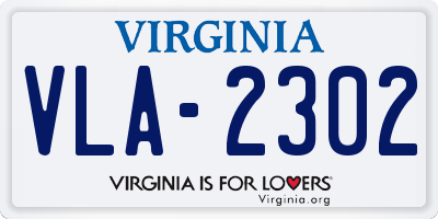 VA license plate VLA2302