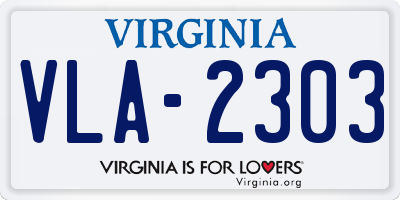 VA license plate VLA2303