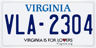 VA license plate VLA2304