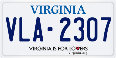 VA license plate VLA2307