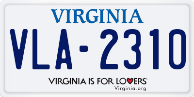 VA license plate VLA2310