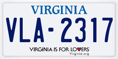 VA license plate VLA2317