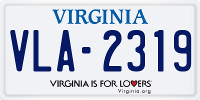 VA license plate VLA2319