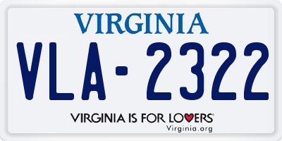 VA license plate VLA2322