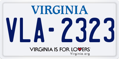 VA license plate VLA2323
