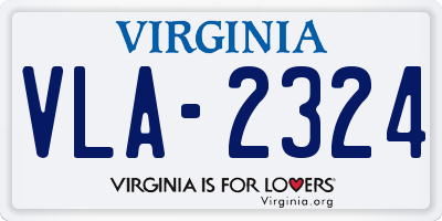 VA license plate VLA2324