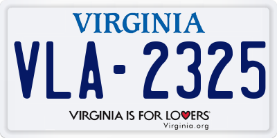 VA license plate VLA2325