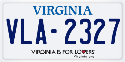 VA license plate VLA2327