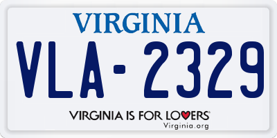 VA license plate VLA2329