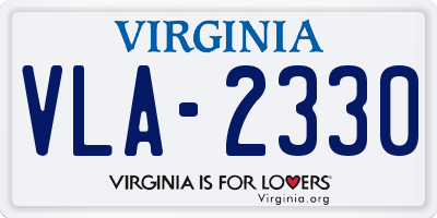 VA license plate VLA2330