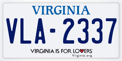 VA license plate VLA2337