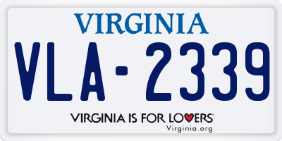 VA license plate VLA2339