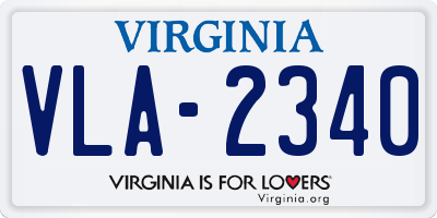 VA license plate VLA2340