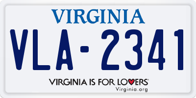 VA license plate VLA2341
