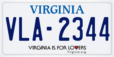 VA license plate VLA2344