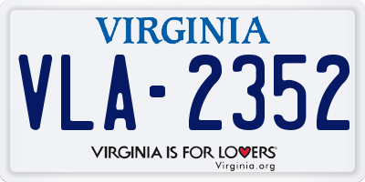 VA license plate VLA2352