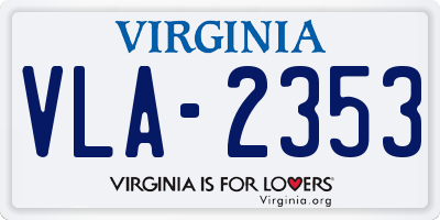 VA license plate VLA2353