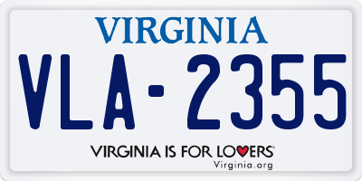 VA license plate VLA2355