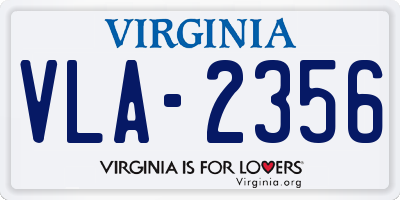 VA license plate VLA2356