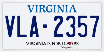 VA license plate VLA2357