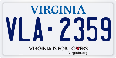VA license plate VLA2359