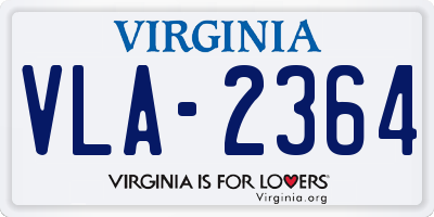 VA license plate VLA2364