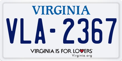 VA license plate VLA2367