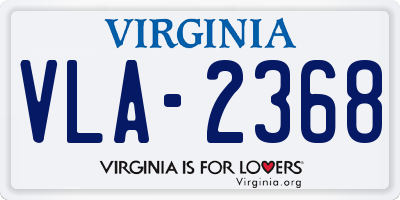 VA license plate VLA2368