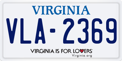 VA license plate VLA2369