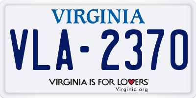 VA license plate VLA2370