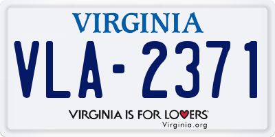 VA license plate VLA2371