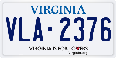 VA license plate VLA2376