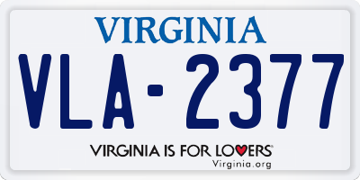 VA license plate VLA2377