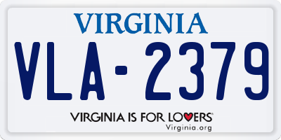 VA license plate VLA2379
