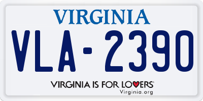 VA license plate VLA2390