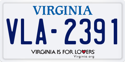 VA license plate VLA2391