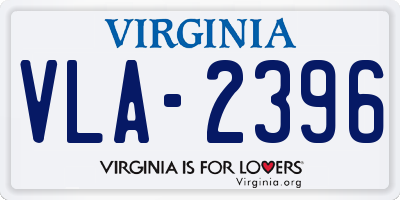 VA license plate VLA2396