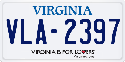 VA license plate VLA2397